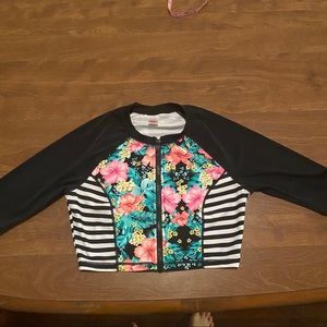 Floral rash guard